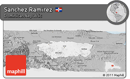 Gray Panoramic Map of Sanchez Ramirez