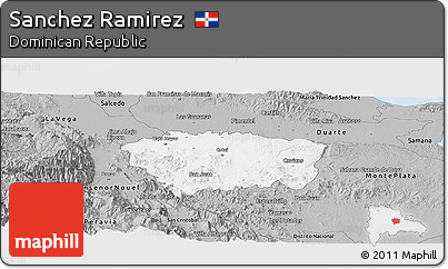 Gray Panoramic Map of Sanchez Ramirez