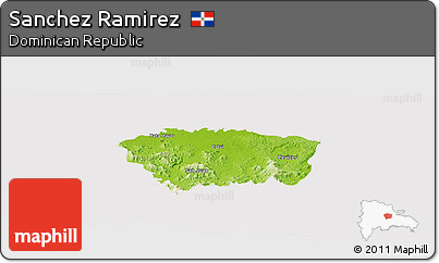 Physical Panoramic Map of Sanchez Ramirez, cropped outside