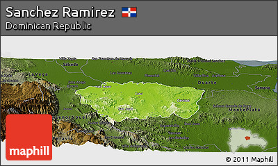 Physical Panoramic Map of Sanchez Ramirez, darken