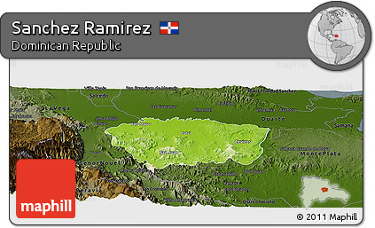 Physical Panoramic Map of Sanchez Ramirez, darken