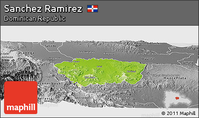 Physical Panoramic Map of Sanchez Ramirez, desaturated