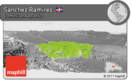 Physical Panoramic Map of Sanchez Ramirez, desaturated