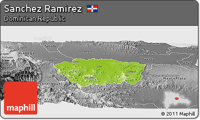 Physical Panoramic Map of Sanchez Ramirez, desaturated