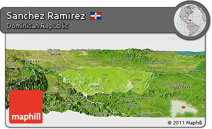 Physical Panoramic Map of Sanchez Ramirez, satellite outside