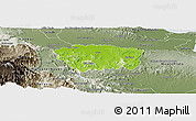 Physical Panoramic Map of Sanchez Ramirez, semi-desaturated