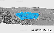 Political Panoramic Map of Sanchez Ramirez, desaturated