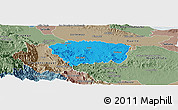 Political Panoramic Map of Sanchez Ramirez, semi-desaturated