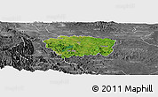 Satellite Panoramic Map of Sanchez Ramirez, desaturated