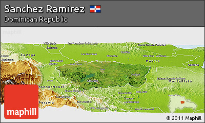 Satellite Panoramic Map of Sanchez Ramirez, physical outside