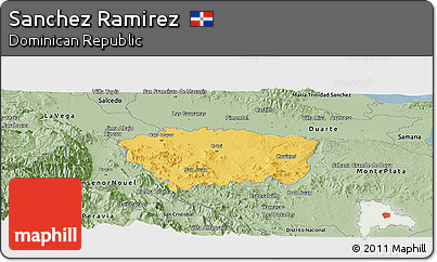Savanna Style Panoramic Map of Sanchez Ramirez
