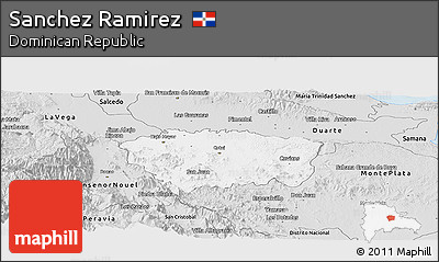 Silver Style Panoramic Map of Sanchez Ramirez