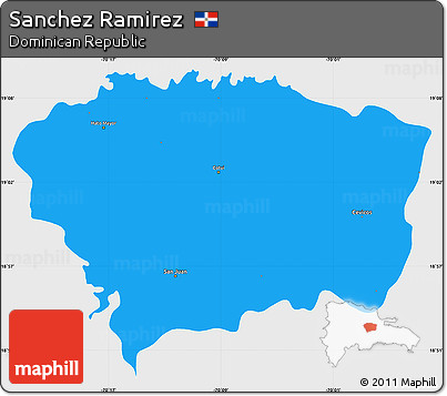 Political Simple Map of Sanchez Ramirez, single color outside
