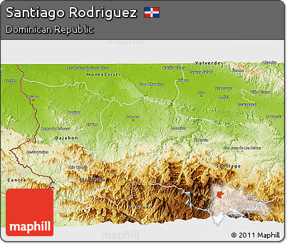 Physical 3D Map of Santiago Rodriguez