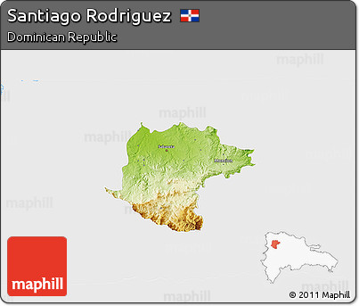 Physical 3D Map of Santiago Rodriguez, single color outside