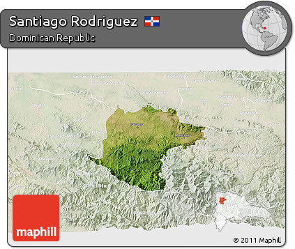 Satellite 3D Map of Santiago Rodriguez, lighten
