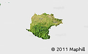 Satellite 3D Map of Santiago Rodriguez, single color outside