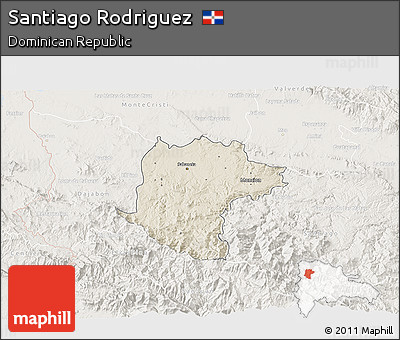 Shaded Relief 3D Map of Santiago Rodriguez, lighten