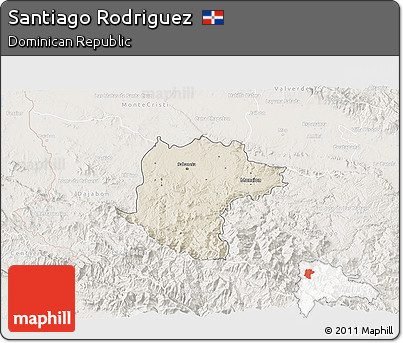 Shaded Relief 3D Map of Santiago Rodriguez, lighten