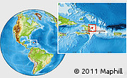 Physical Location Map of Santiago Rodriguez, highlighted country