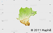 Physical Map of Santiago Rodriguez, single color outside