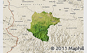 Satellite Map of Santiago Rodriguez, shaded relief outside