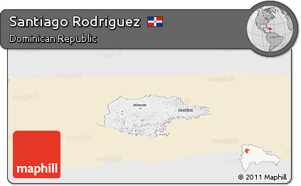 Classic Style Panoramic Map of Santiago Rodriguez, single color outside