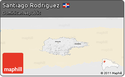 Classic Style Panoramic Map of Santiago Rodriguez, single color outside