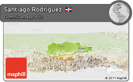 Physical Panoramic Map of Santiago Rodriguez, lighten