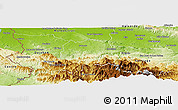 Physical Panoramic Map of Santiago Rodriguez