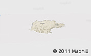 Shaded Relief Panoramic Map of Santiago Rodriguez, single color outside