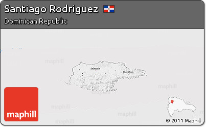 Silver Style Panoramic Map of Santiago Rodriguez, single color outside
