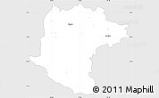 Silver Style Simple Map of Santiago Rodriguez, single color outside