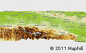 Physical Panoramic Map of Santiago