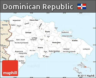 Classic Style Simple Map of Dominican Republic