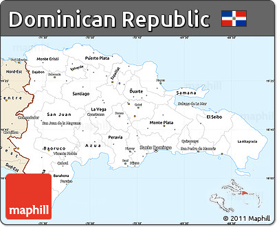 Classic Style Simple Map of Dominican Republic
