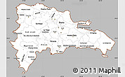 Gray Simple Map of Dominican Republic, cropped outside