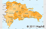 Political Shades Simple Map of Dominican Republic, single color outside, borders and labels