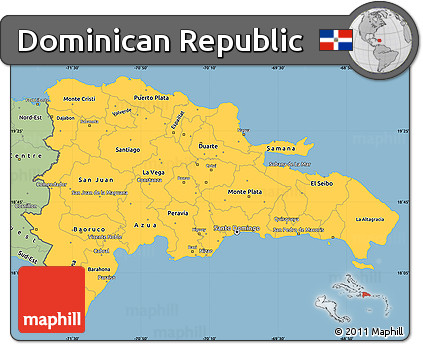 Savanna Style Simple Map of Dominican Republic