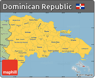 Savanna Style Simple Map of Dominican Republic