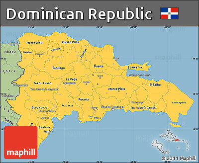Savanna Style Simple Map of Dominican Republic