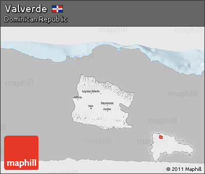 Gray 3D Map of Valverde, single color outside