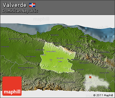 Physical 3D Map of Valverde, darken