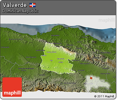 Physical 3D Map of Valverde, darken