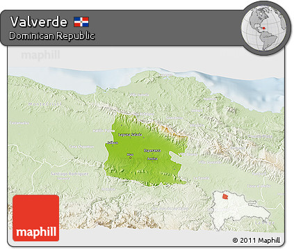 Physical 3D Map of Valverde, lighten