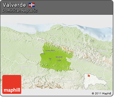 Physical 3D Map of Valverde, lighten