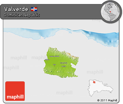 Physical 3D Map of Valverde, single color outside