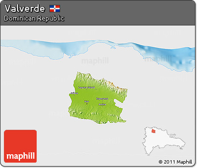 Physical 3D Map of Valverde, single color outside
