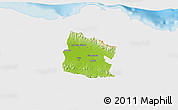 Physical 3D Map of Valverde, single color outside