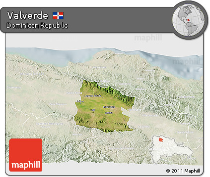 Satellite 3D Map of Valverde, lighten